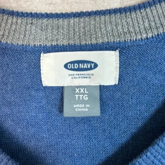 Old Navy Mens Vneck Sweater Size XXL Preppy Vneck Church Dressy Office Career - Picture 4 of 8